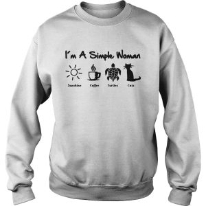 Im A Simple Woman Sunshine Coffee Turtles Cats shirt 2