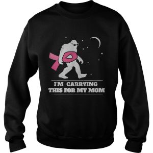 Im Carrying This For My Mom Cancer Pink Bigfoot Moon Star shirt