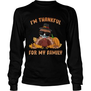 Im Thankful For my family thanksgiving turkey wear mask shirt 2