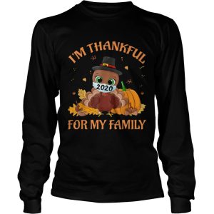 Im Thankful For my family thanksgiving turkey wearing mask shirt 2