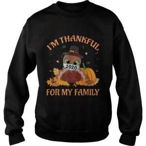 Im Thankful For my family thanksgiving turkey wearing mask shirt 3