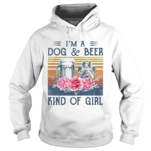 Im a paw dog and beer kind of girl flowers vintage retro shirt