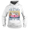 Im a paw dog and turtle kind of girl flowers vintage retro shirt