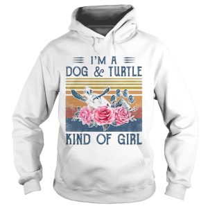 Im a paw dog and turtle kind of girl flowers vintage retro shirt 1