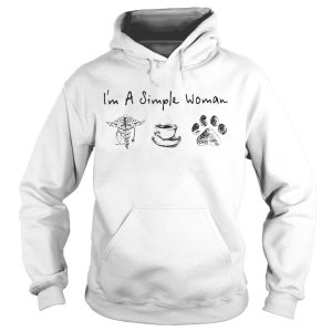 Im a simple woman CNA coffee paw dog shirt