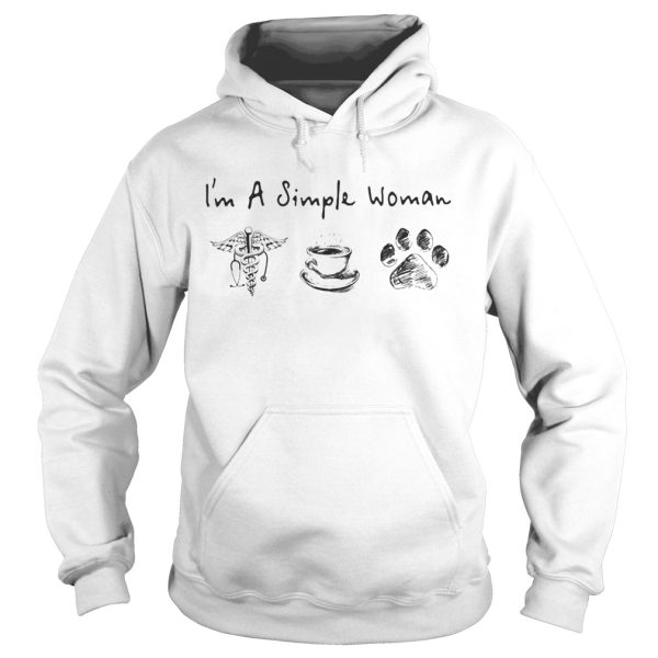 Im a simple woman CNA coffee paw dog shirt