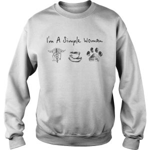 Im a simple woman CNA coffee paw dog shirt