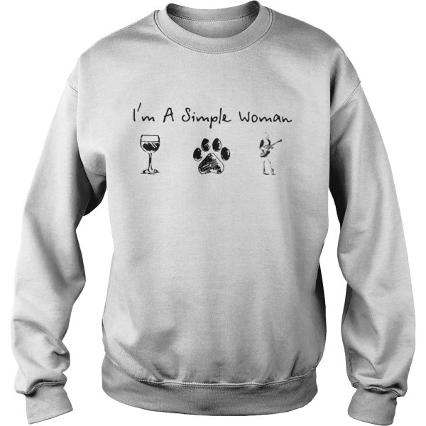 Im a simple woman Wine Dog Guitar shirt