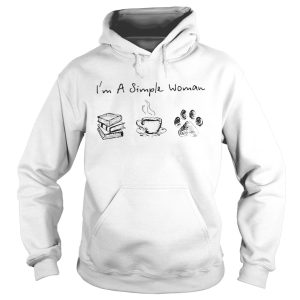 Im a simple woman books coffee dog paw shirt