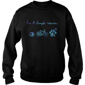 Im a simple woman coffee bicycle paws shirt