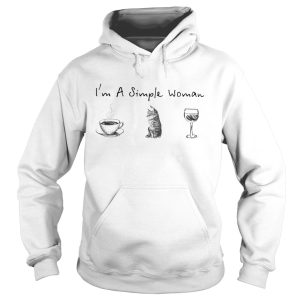 Im a simple woman coffee cat wine shirt 1