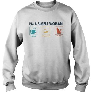 Im a simple woman coffee mascara cats shirt 2