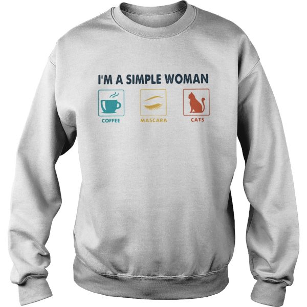 Im a simple woman coffee mascara cats shirt