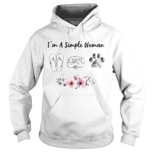 Im a simple woman sandals camping and paw flowers shirt 1