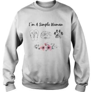 Im a simple woman sandals camping and paw flowers shirt