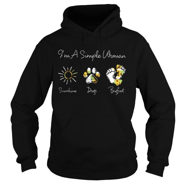 Im a simple woman sunshine dogs Bigfoot sunflower shirt