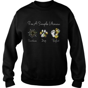 Im a simple woman sunshine dogs Bigfoot sunflower shirt 2