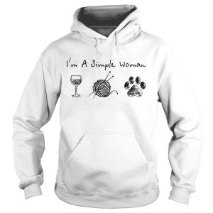 Im a simple woman wine quitting paw dogs shirt 1