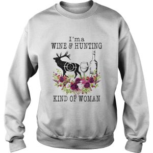 Im a wine and hunting kind of woman flowers shirt 2