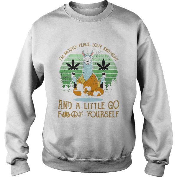 Im mostly peace love and hight and a little go fuck yourself vintage weed shirt