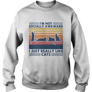 Im not socially awkward I just really like cats vintage shirt