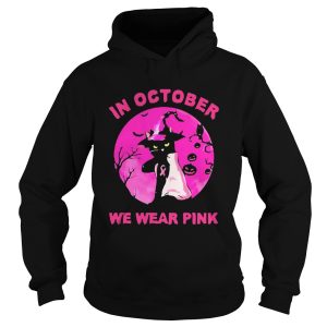 In October We Wear Pink Cat Sunset Halloween shirt 1