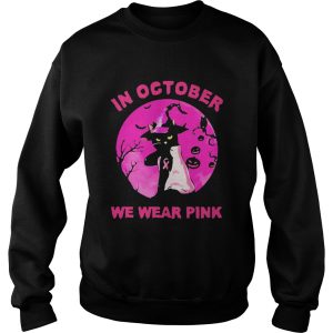 In October We Wear Pink Cat Sunset Halloween shirt 2