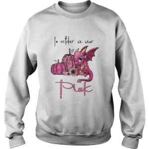 In October We Wear Pink Pumpkin Dragon Halloween shirt 2