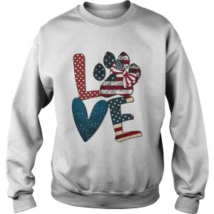 Independence Day love dog paw shirt 2