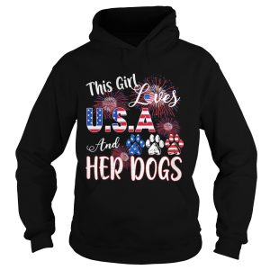 Independence Day this girl loves USA and her dogs paws firework shirt 1