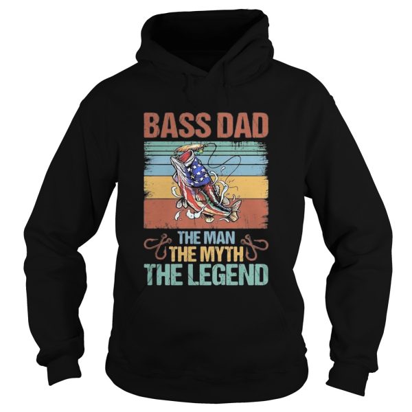 Independence day fishing bass dad the man the myth the legend vintage retro shirt