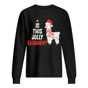 Is This Jolly Enough Llama Funny Xmas Christmas shirt