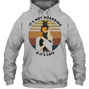 It's Not Hoarding If It's Cats Vintage Retro T shirt 3