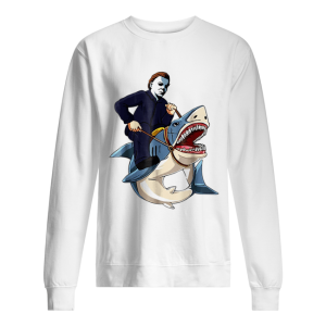 Jason Riding Shark Funny Halloween Graphic Costume shirt 2