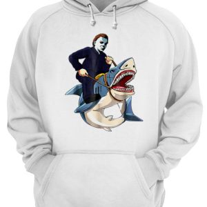 Jason Riding Shark Funny Halloween Graphic Costume shirt 3