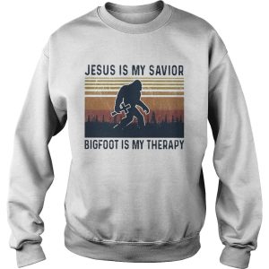 Jesus is my savior bigfoot is my therapy vintage shirt 2