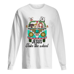 Jesus take the wheel hippie bus girl and dogs shirt 1