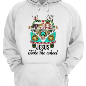 Jesus take the wheel hippie bus girl and dogs shirt 3