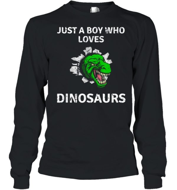 Just A Boy Who Loves Dinosaurs Trex Dino Design T Rex shirt