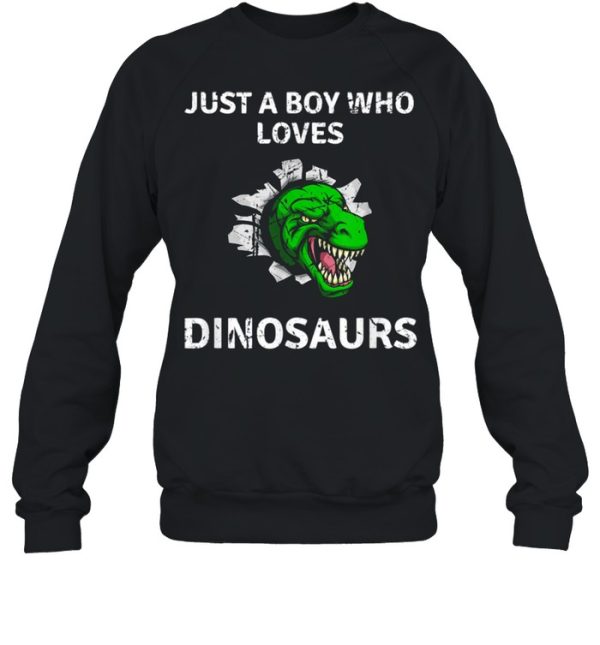 Just A Boy Who Loves Dinosaurs Trex Dino Design T Rex shirt