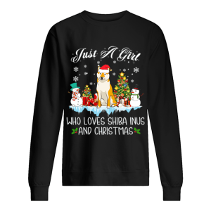 Just A Girl Loves Shiba Inu And Christmas shirt 2