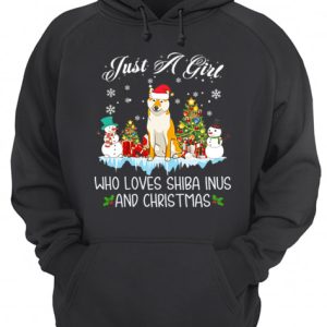 Just A Girl Loves Shiba Inu And Christmas shirt 3