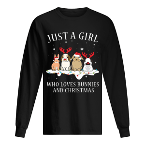 Just A Girl Who Love Bunnies And Christmas shirt 1