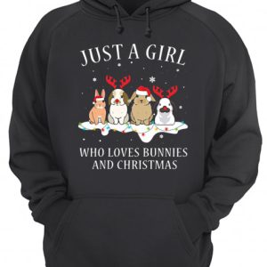 Just A Girl Who Love Bunnies And Christmas shirt 3