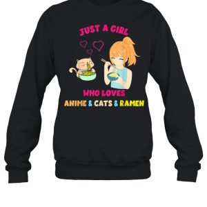 Just A Girl Who Loves Anime Cats Ramen Kawaii Otaku shirt 2