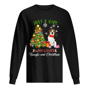 Just A Girl Who Loves Beagle And Christmas X mas Gift T Shirt 1