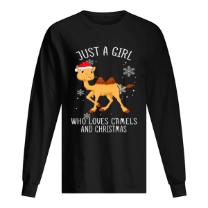 Just A Girl Who Loves Camels And Christmas Shirt 1