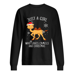 Just A Girl Who Loves Camels And Christmas Shirt 2