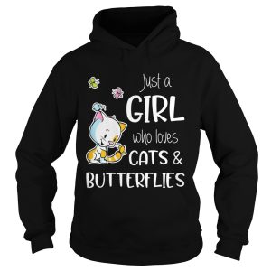 Just A Girl Who Loves Cats And Butterflies shirt 1