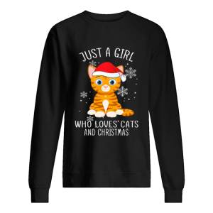 Just A Girl Who Loves Cats And Christmas Shirt 2